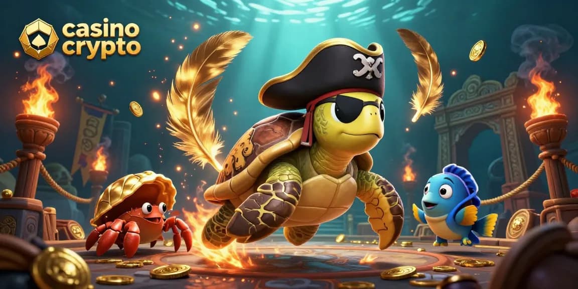 Plongez dans l'univers du casino crypto avec cet aperçu animé mettant en avant des personnages captivants et des éléments de jeu.