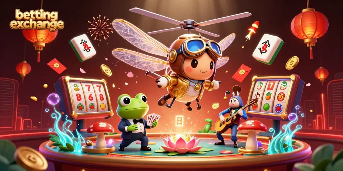 Engage in a colorful betting exchange scene with lively characters and dynamic gaming elements.