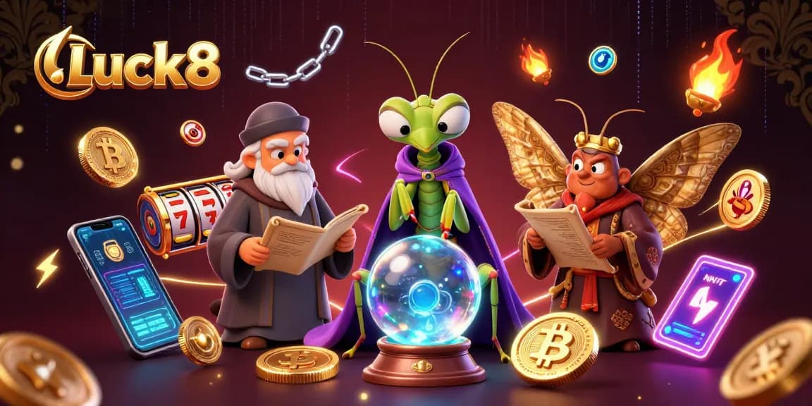 Engage with Luck8's thrilling slots and jackpots while featuring vibrant characters and dynamic casino elements.