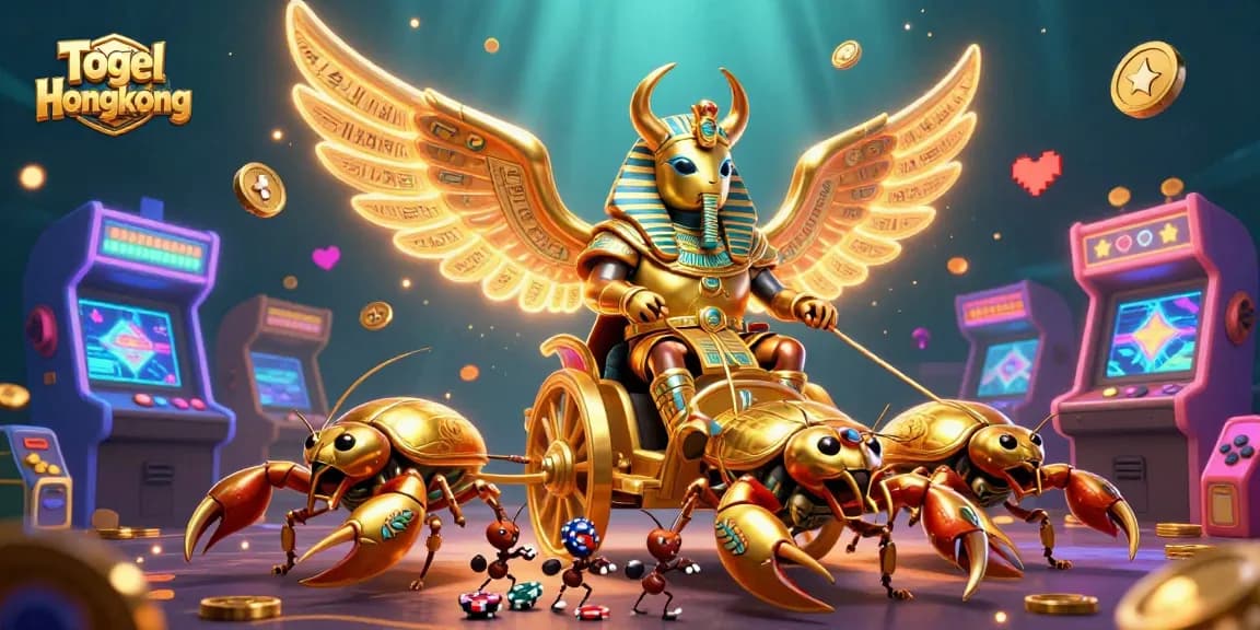 Experience the excitement of Togel Hongkong as vibrant gameplay elements surround mythical characters.