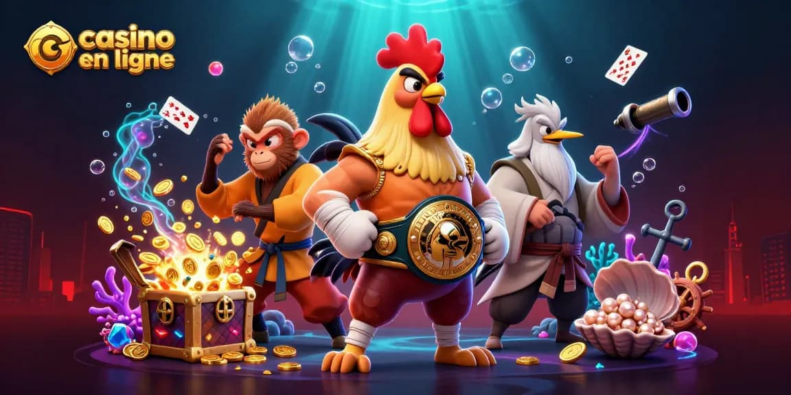 Découvrez le casino en ligne avec un poulet thaïlandais et un singe Shaolin dans un décor captivant.