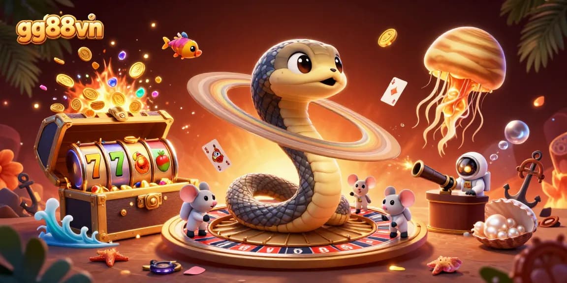 Experience the excitement of gg88vn with colorful slot reels and vibrant casino elements.