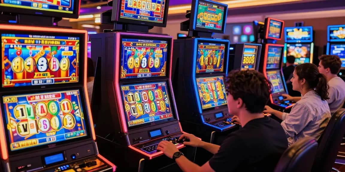 Engaging online slot gaming scene showing diverse players enjoying thrilling slot experiences with vibrant graphics.