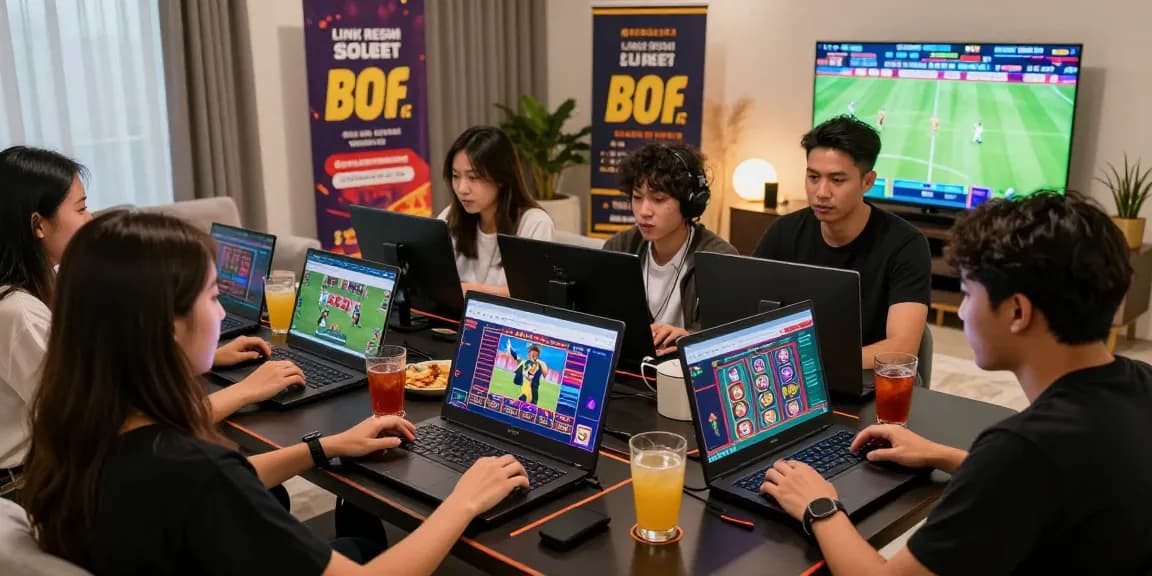 Group enjoying sports betting on Link Resmi Sbobet Dewacash in a lively setting.