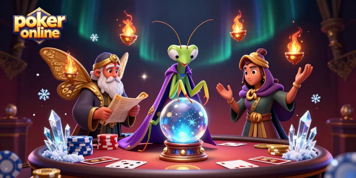 Jouez au poker en ligne avec une ambiance mystérieuse et des éléments de jeu captivants.