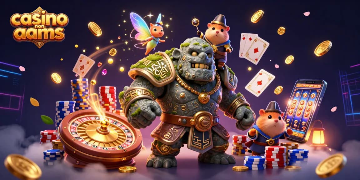 Gioca in un mondo di fantasia con casino non aams, dove un golem di pietra e un cavaliere hamster trionfano.