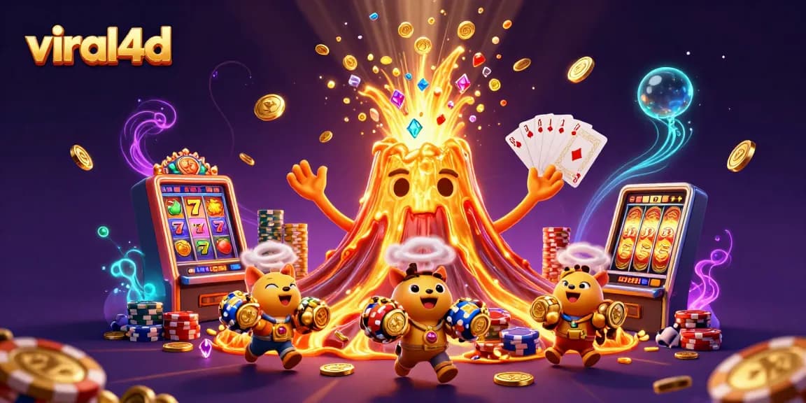 Memenangkan keberuntungan dengan viral4d di dalam slot mesin berkilauan dan harta berlimpah.