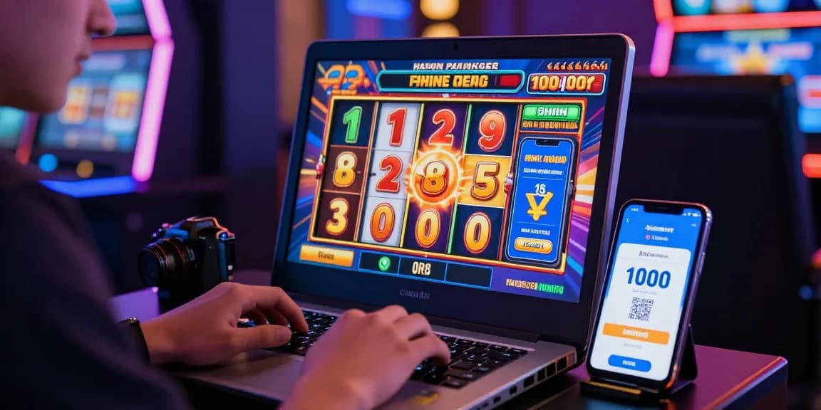 Exciting slot deposit 1k online gaming moment with vibrant graphics and cash rewards.