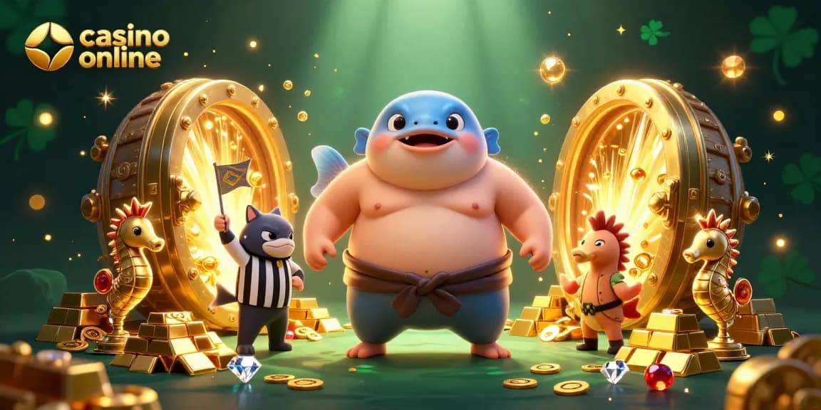 Sloturi online captivante în scenă animată cu fugu și catfish la casino online