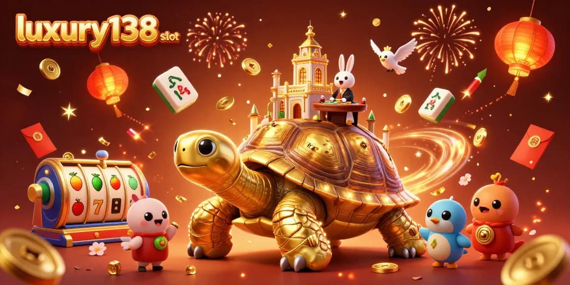 Experience the excitement of luxury138 slot with a dynamic casino-themed digital illustration.