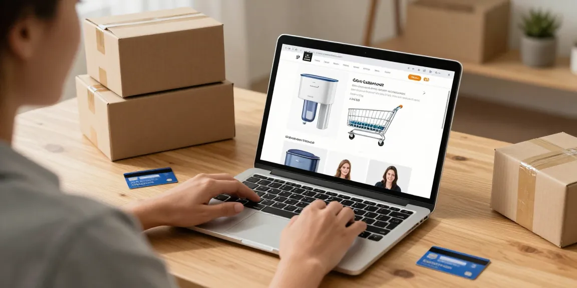 AQUA CREST XWF Refrigerator Water Filter showcased in an online shopping experience displaying best deals and product reviews.