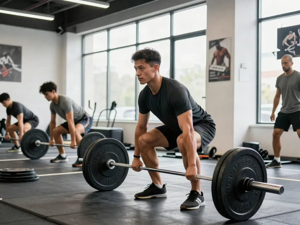 Join the fitness revolution with anabolizzanti online, showcasing a dedicated athlete lifting weights in a modern gym.