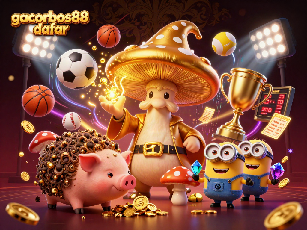Engage in thrilling gameplay with gacorbos88 daftar, featuring 3D wizard characters among sports betting elements.