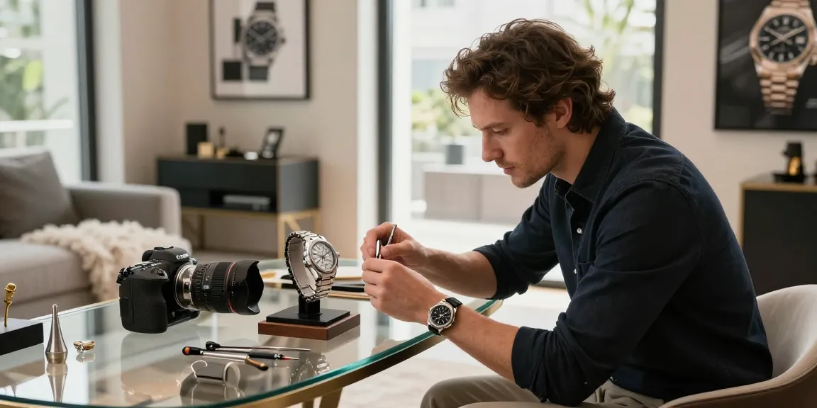 Discovering exquisite replica watches in a luxurious setting, emphasizing craftsmanship and attention to detail.