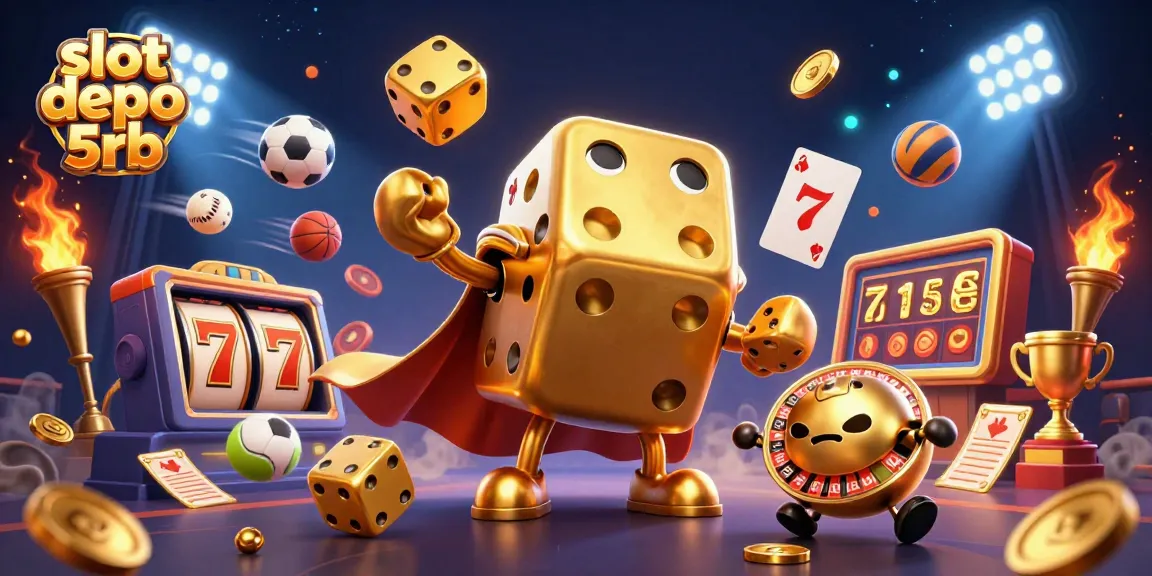 Experience thrilling moments with slot depo 5rb in this vibrant casino illustration.