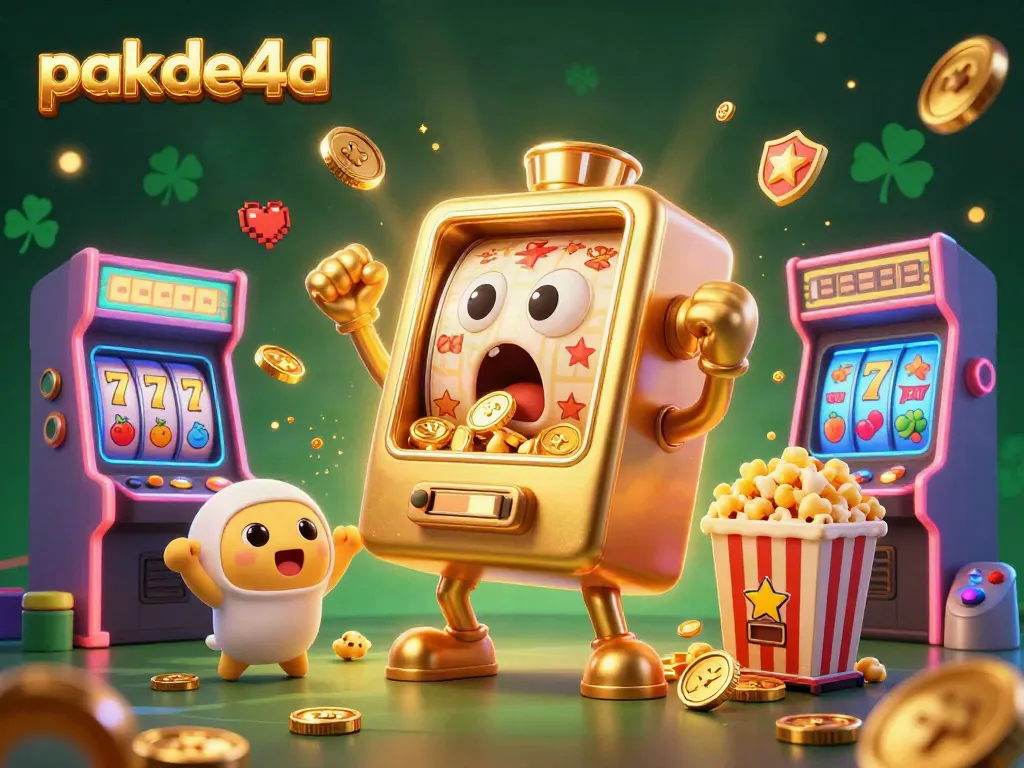 Experience pakde4d's vibrant jackpot celebration with golden slot machines and arcade fun.