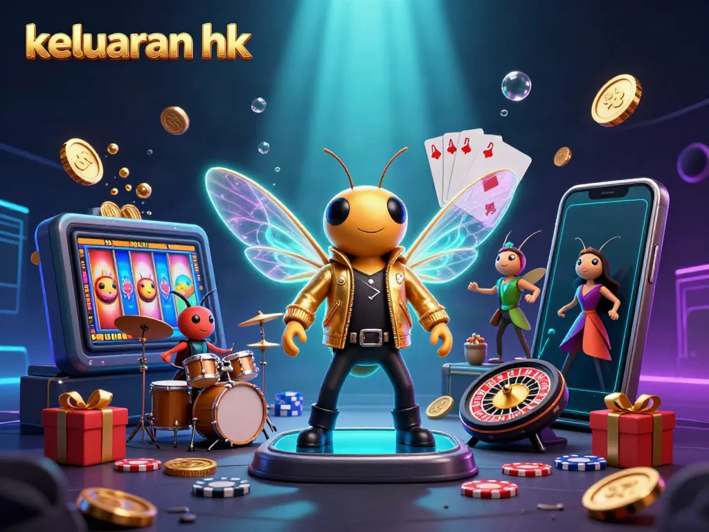Menghasilkan keluaran hk dengan cicada rock star 3D dan elemen kasino berwarna-warni