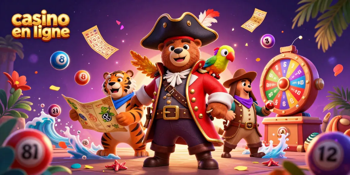 Vivez l'excitation du casino en ligne avec un ours capitaine pirate et un tigre premier maître.