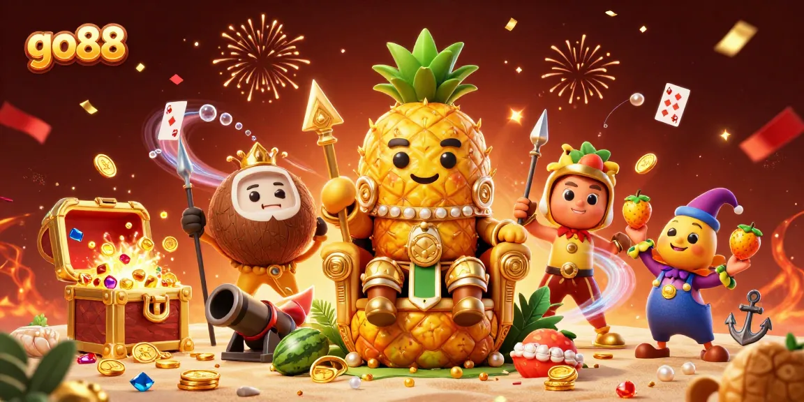 Experience go88's thrilling casino adventure with a vibrant scene of engaging characters and dynamic game elements.