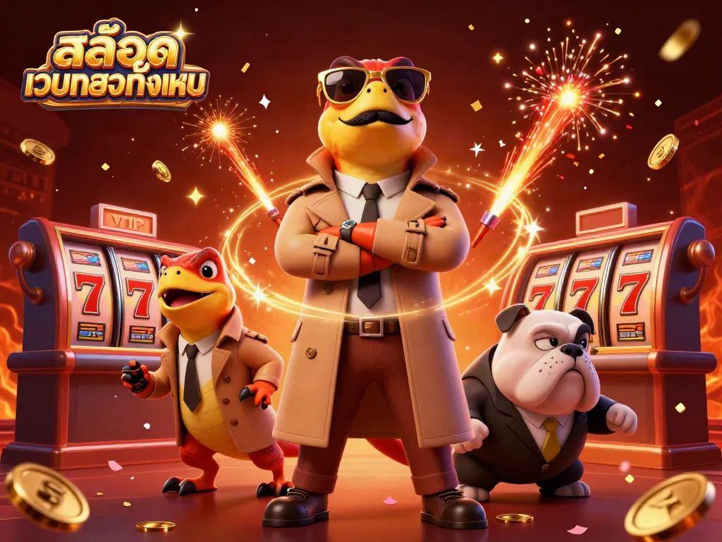 Watch the raptors team up to sneak into a VIP casino in this vibrant illustration of สล็อตเว็บตรงทั้งหมด.