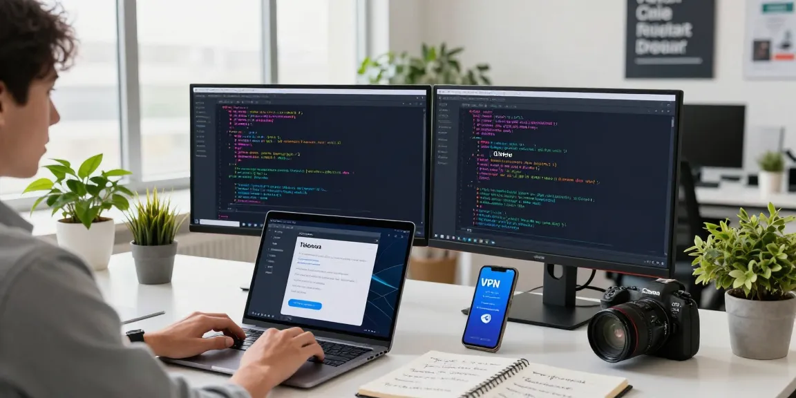 Explore telegram china FAQ on a tech workspace with Telegram app and VPN settings.
