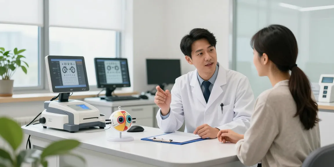 Vision Correction consultation at SNU Eye Clinic with a doctor and patient emphasizing personalized care.