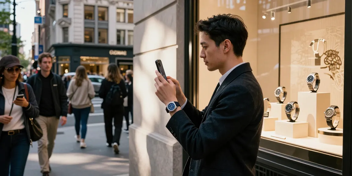Fashion enthusiast showcasing stylish clone watches in a vibrant urban setting.
