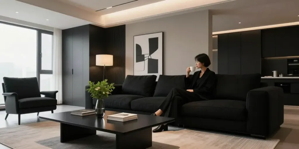Explore how elegance meets modern design at https://rokok88hitam.com with a stylish black interior showcasing luxury and sophistication.