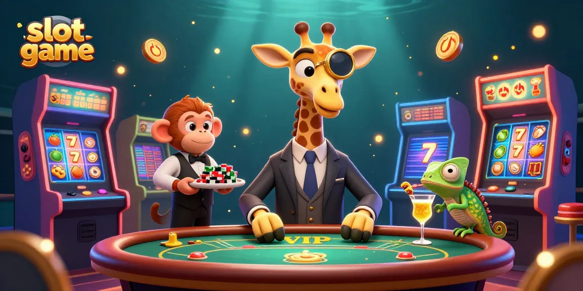 Engage in thrilling slot game adventures with a whimsical giraffe and fun casino elements!