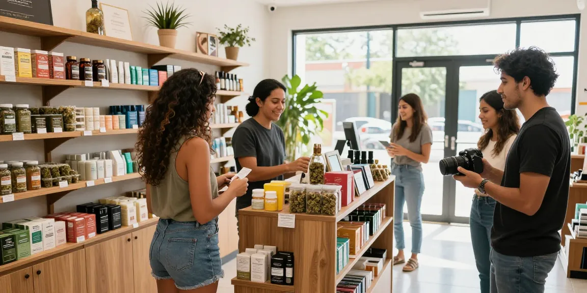 Where Can I Legally Buy Cannabis In Merida? Customer engaging at a modern cannabis dispensary