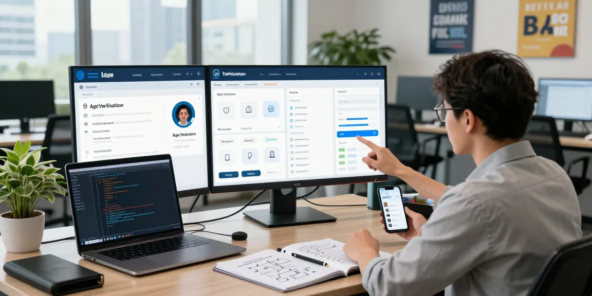 Implementing an age verification system in a tech office with age analytics and team collaboration.