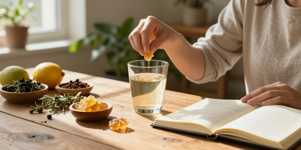 Enjoying pure shilajit resin in a serene home setting for wellness.
