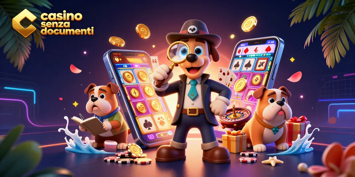 Partecipa a un gameplay emozionante al casino senza documenti con un detective che esplora indizi nascosti di fiches da poker.