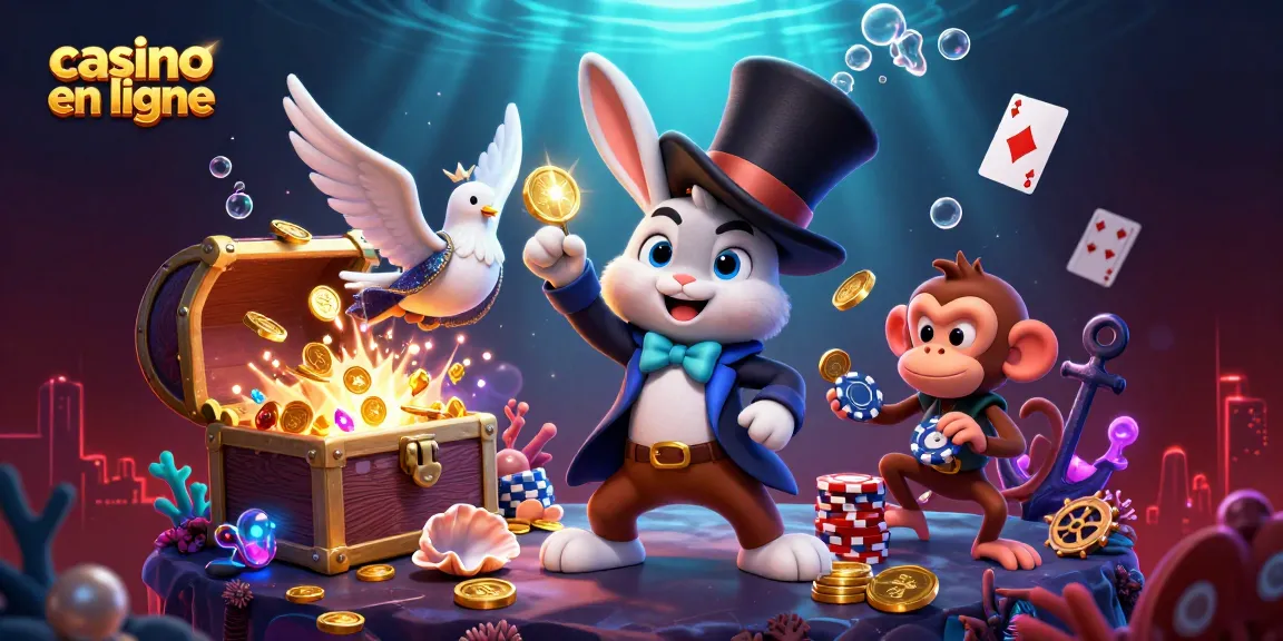 Participez à un gameplay passionnant sur casino en ligne, mettant en vedette un lapin magicien et des trésors étincelants.