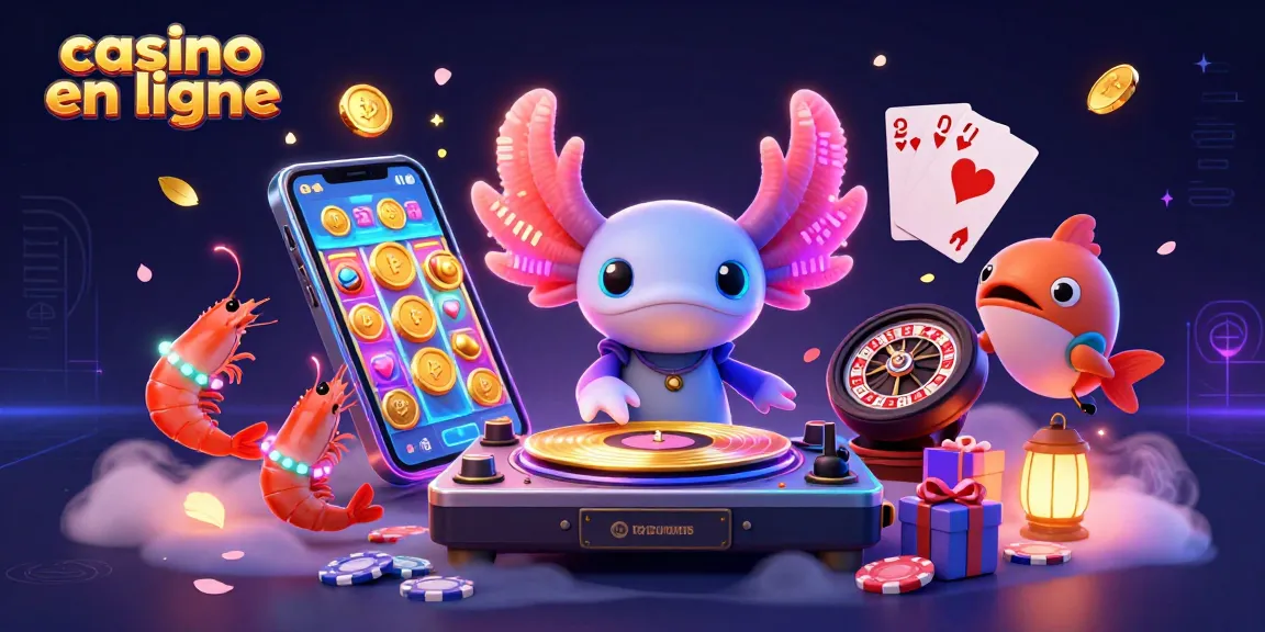 Jouez au casino en ligne avec une expérience immersive grâce à un DJ axolotl coloré et des jeux éclatants.