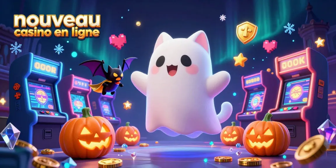 Jouez à des machines à sous au nouveau casino en ligne avec un chat fantôme et une chauve-souris magique.