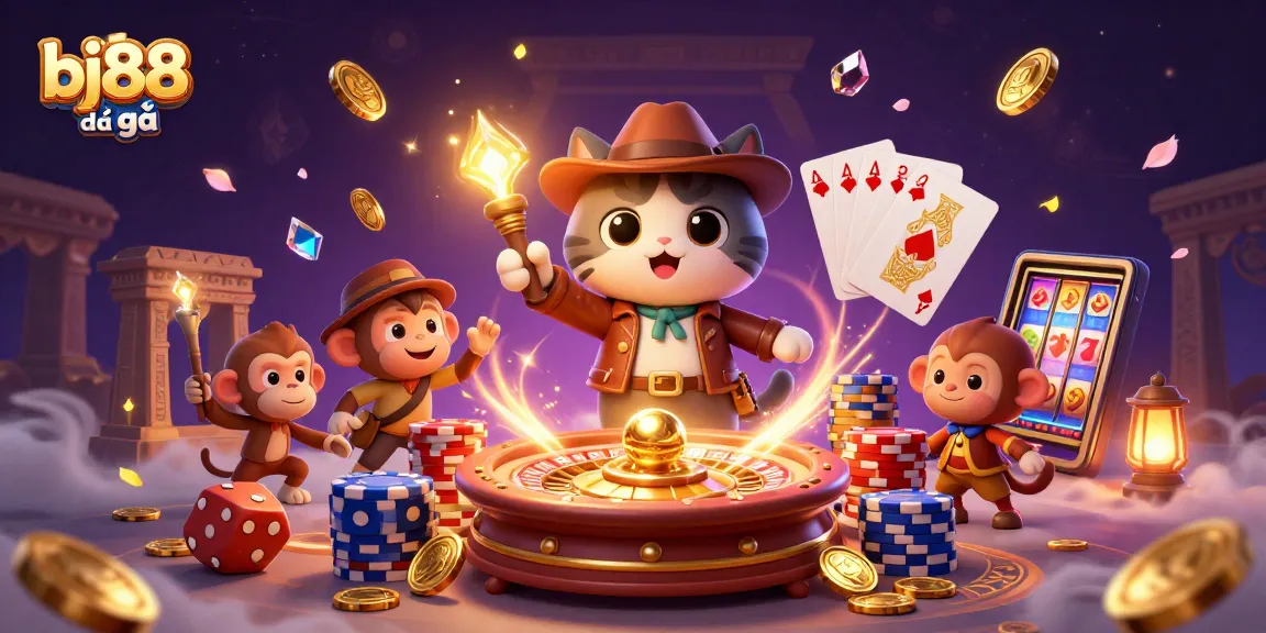 Experience thrilling bj88 đá gà action in this vibrant 3D digital illustration of a spirited adventure.