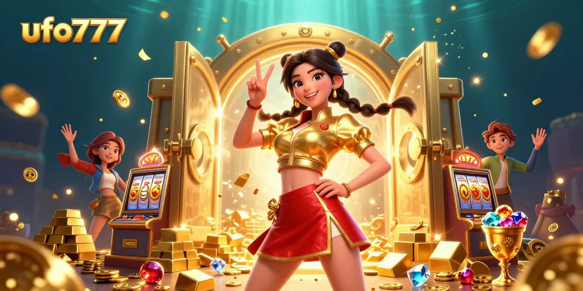 Experience exciting gameplay with ufo777, showcasing vibrant slot machines and a cheerful atmosphere.