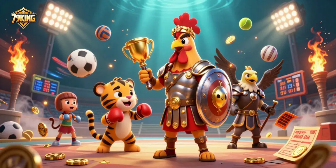 Experience thrilling gameplay with 79KING, featuring a lively colosseum scene and dynamic sports elements.