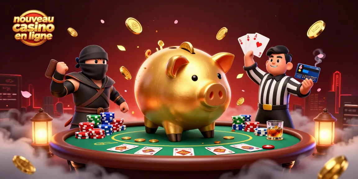 Découvrez le nouveau casino en ligne avec un combat dynamique entre un sumo et un ninja entouré de jetons de poker.